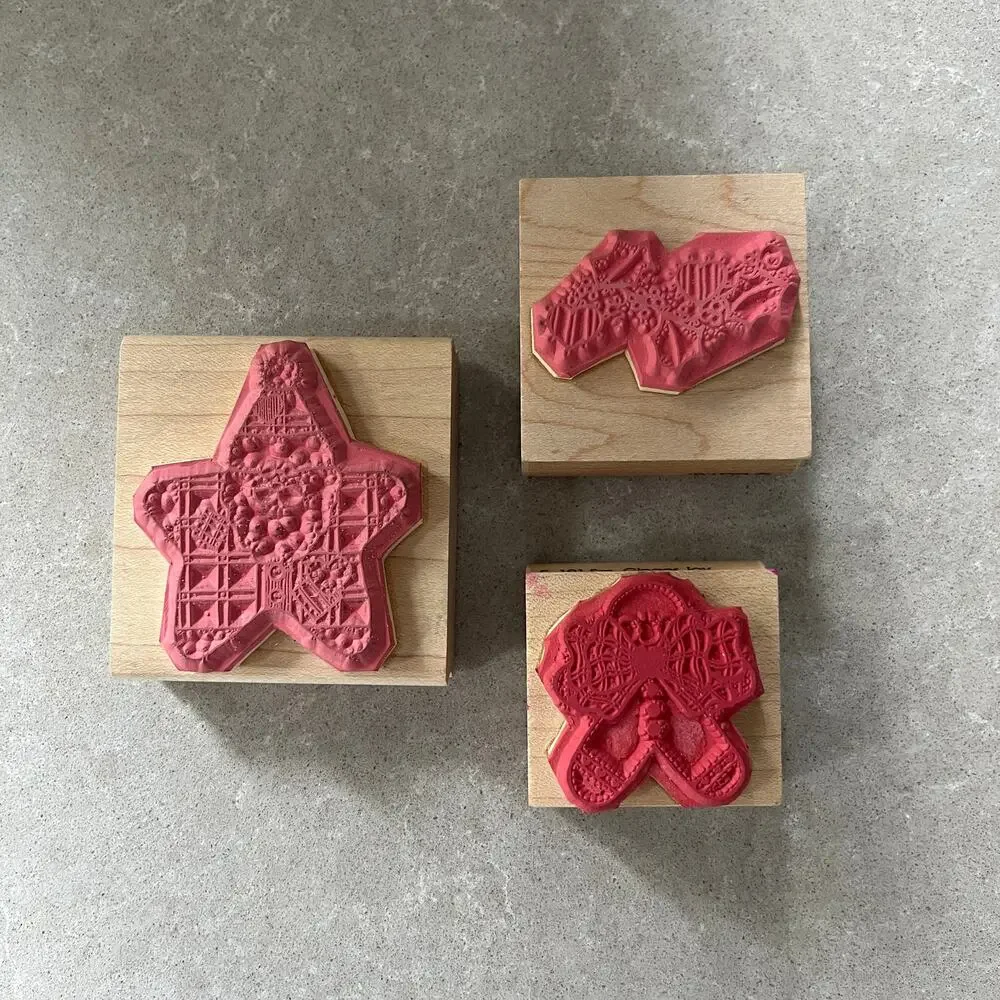 Vintage D.O.T.S. Christmas Santa Mounted Rubber Stamps Scrapbooking Crafting